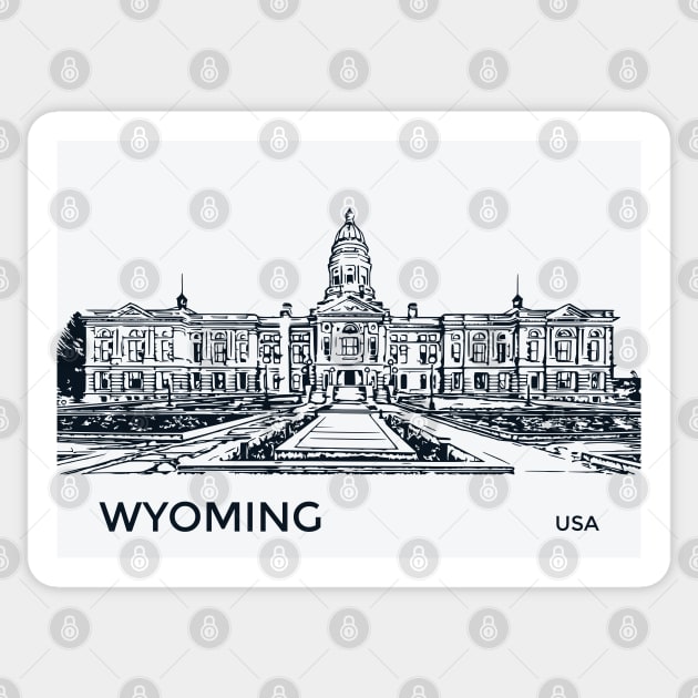 Wyoming State USA Sticker by Lakeric